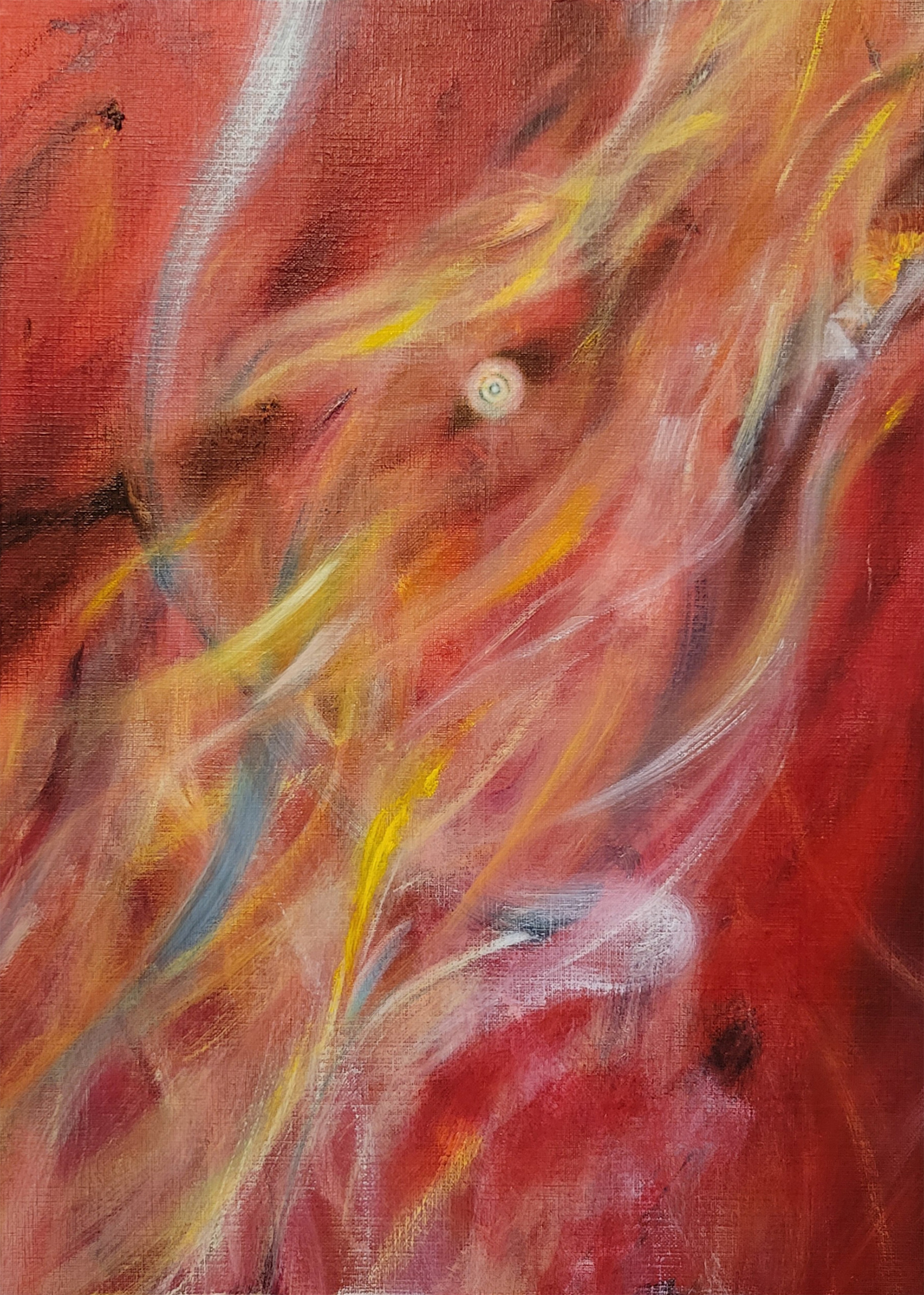 木版画　鈴木周之輔「炎花」 木版画 鈴木周之輔「炎花」